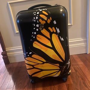 Heys hard carryon suitcase Monarch Butterfly
